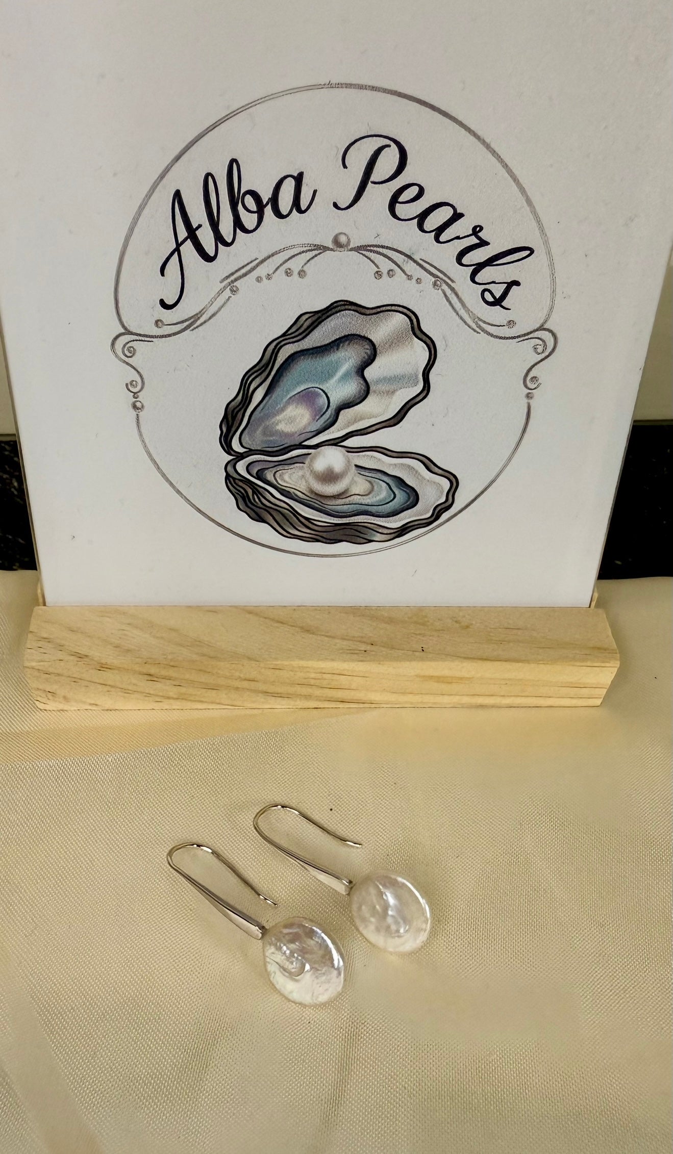 White Baroque Drop Earrings