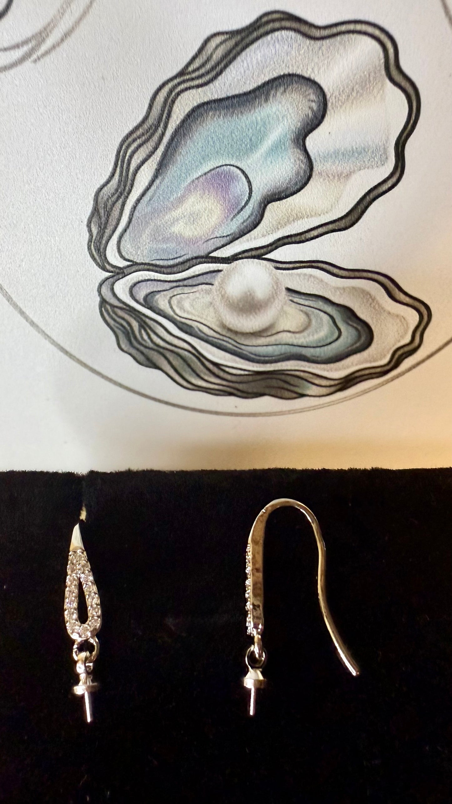 Natural Freshwater Pearl Earrings- Includes twin Oyster Opening