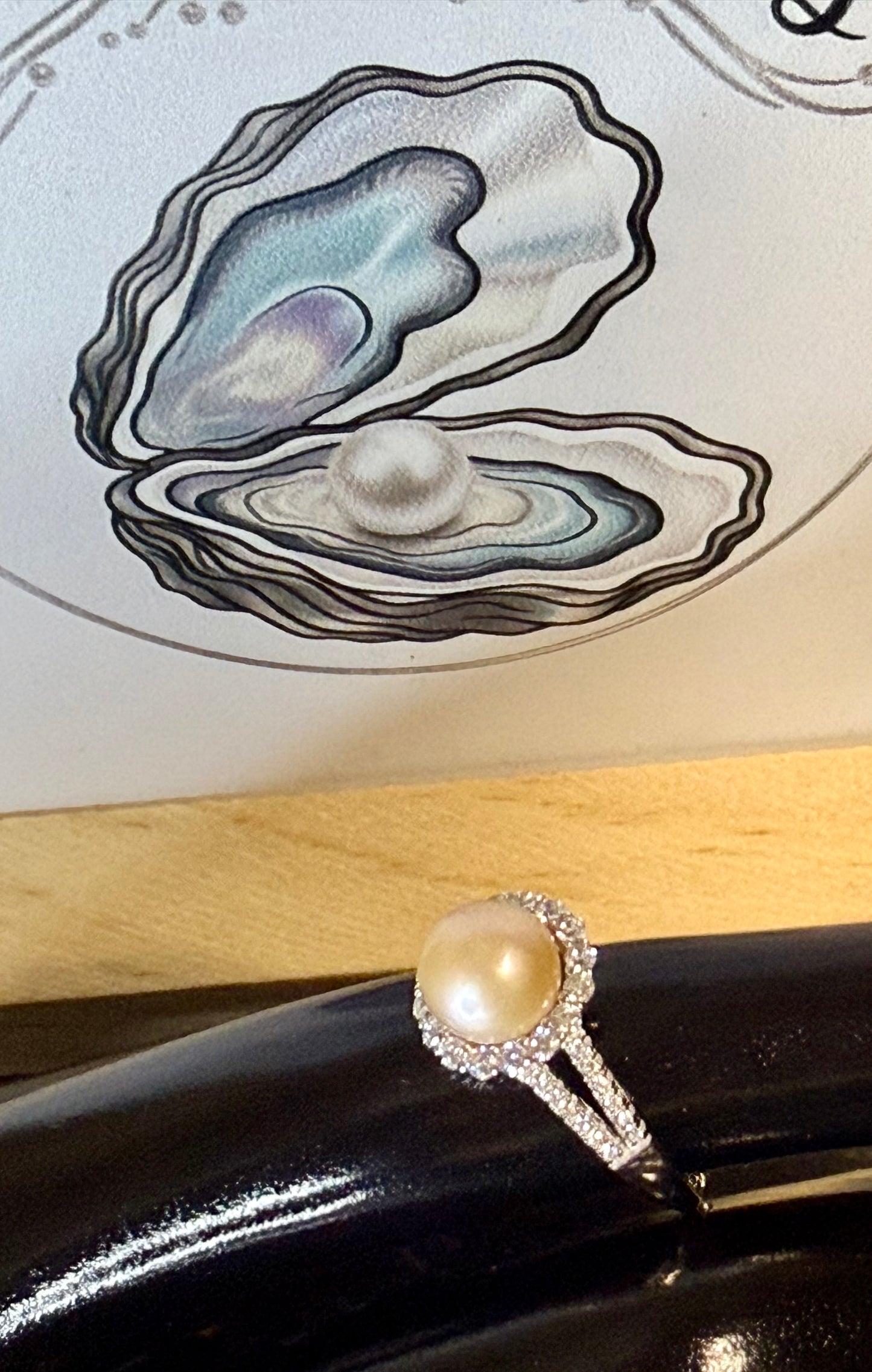 Natural Freshwater Pearl Ring- Includes single Oyster opening