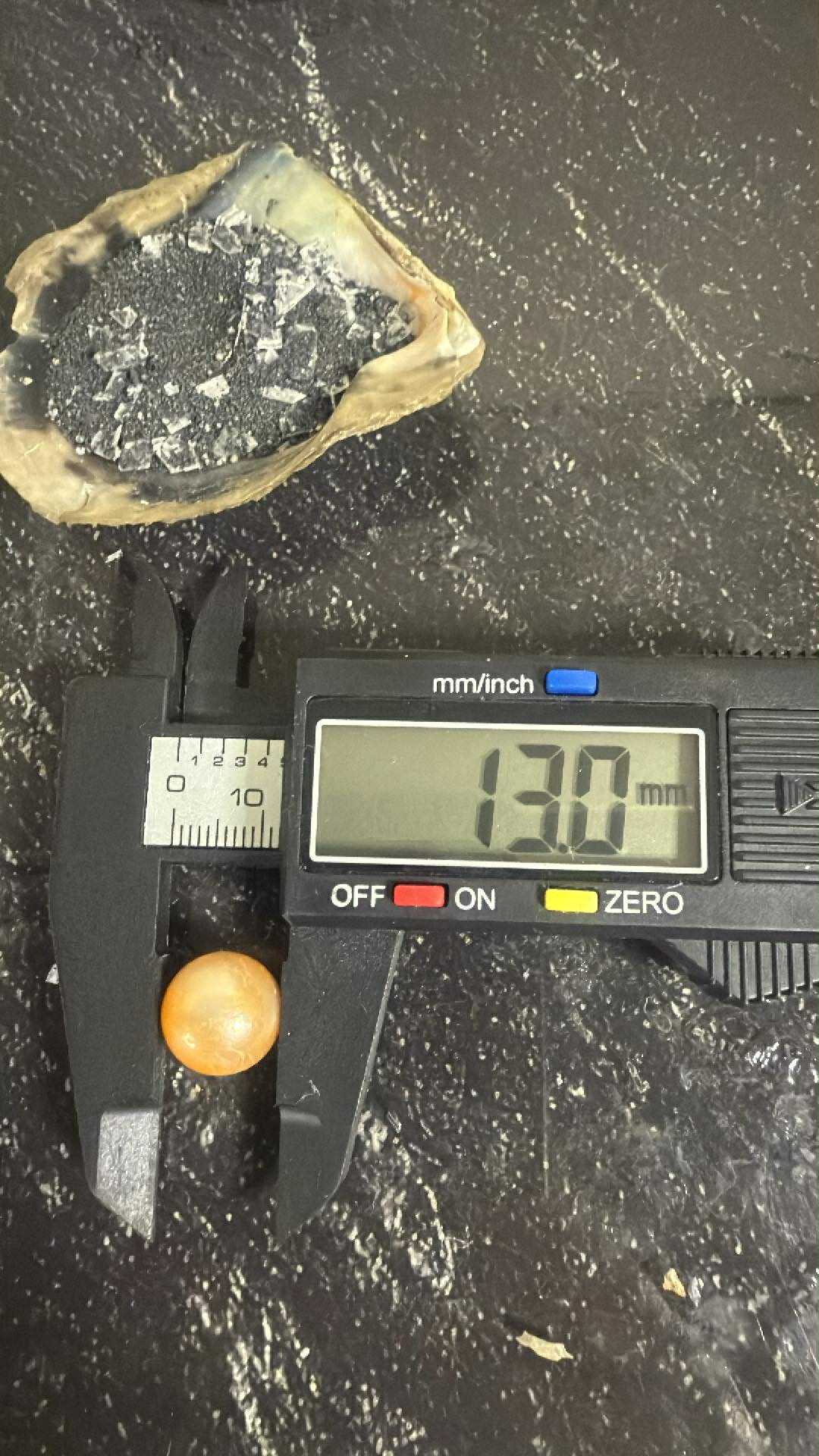 Light Orange & White Wonky Edison Freshwater Pearl