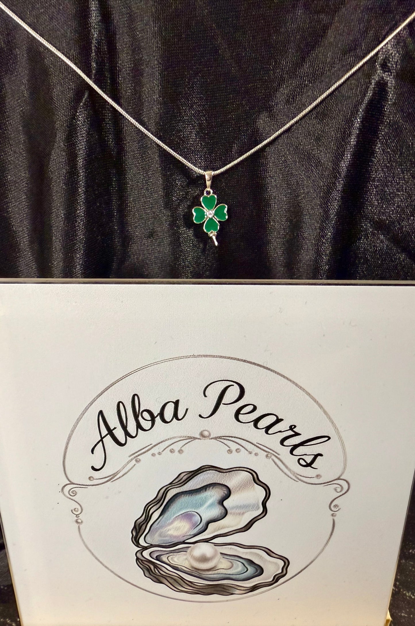 Natural Freshwater Pearl Clover Pendant Necklace- Includes single Oyster opening