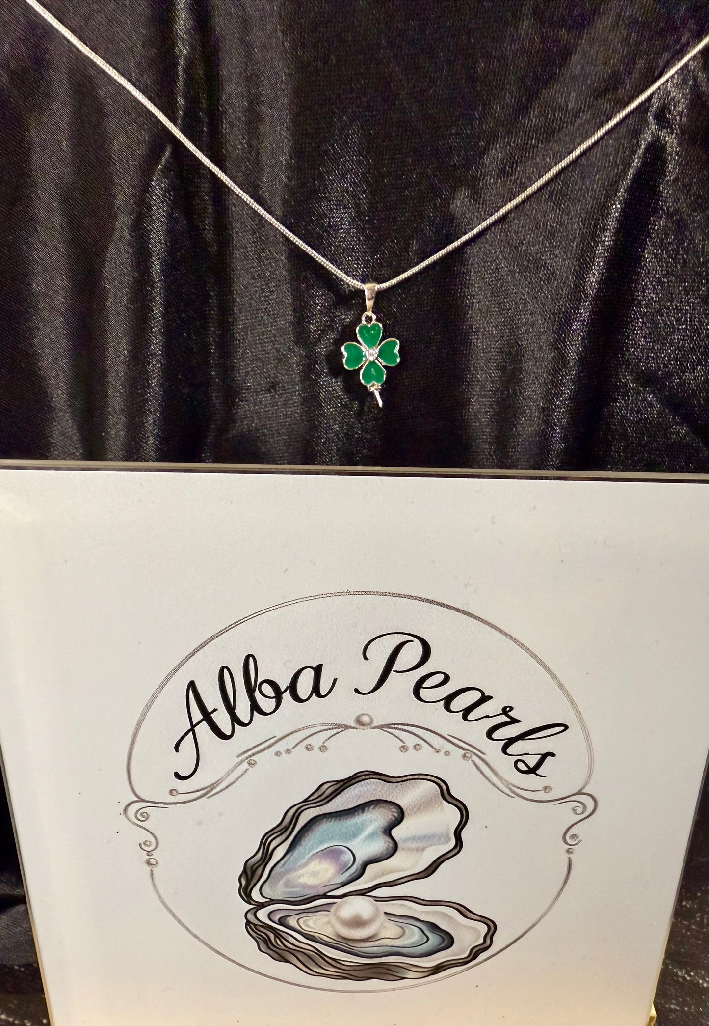 Natural Freshwater Pearl Clover Pendant Necklace- Includes single Oyster opening