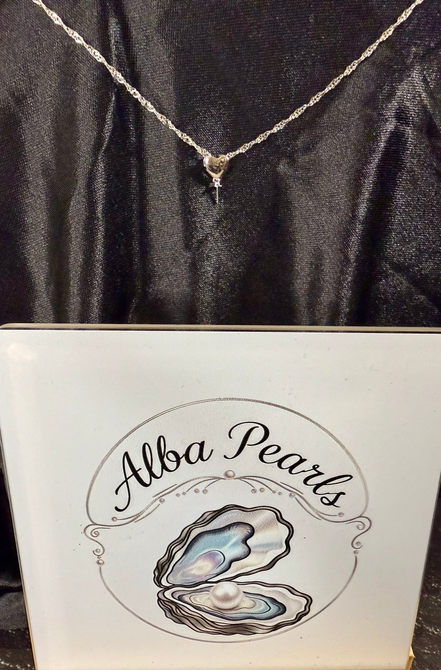 Natural Freshwater Pearl Heart Pendant Necklace- Includes single Oyster opening
