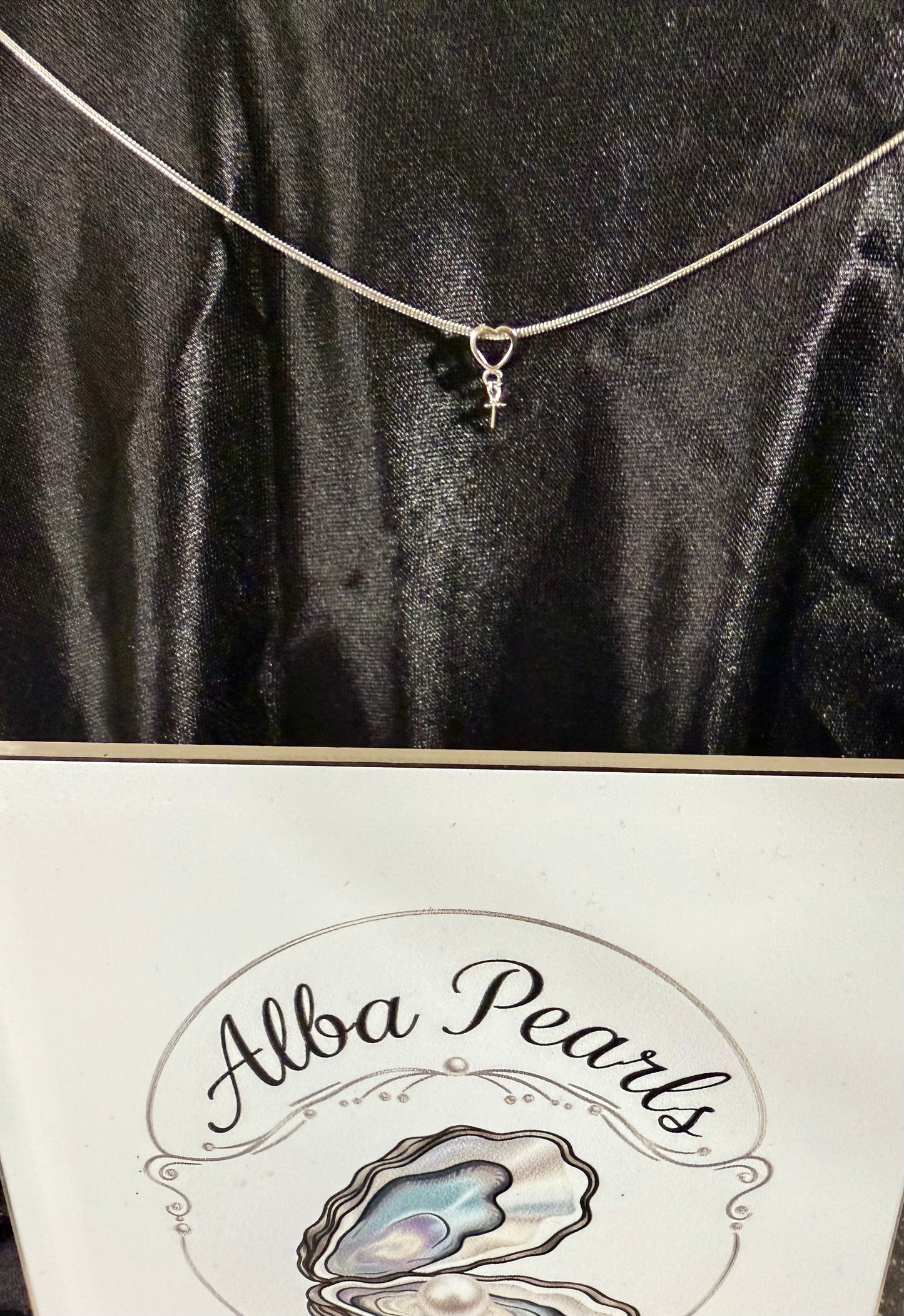 Natural Freshwater Pearl Heart Pendant Necklace- Includes single Oyster opening