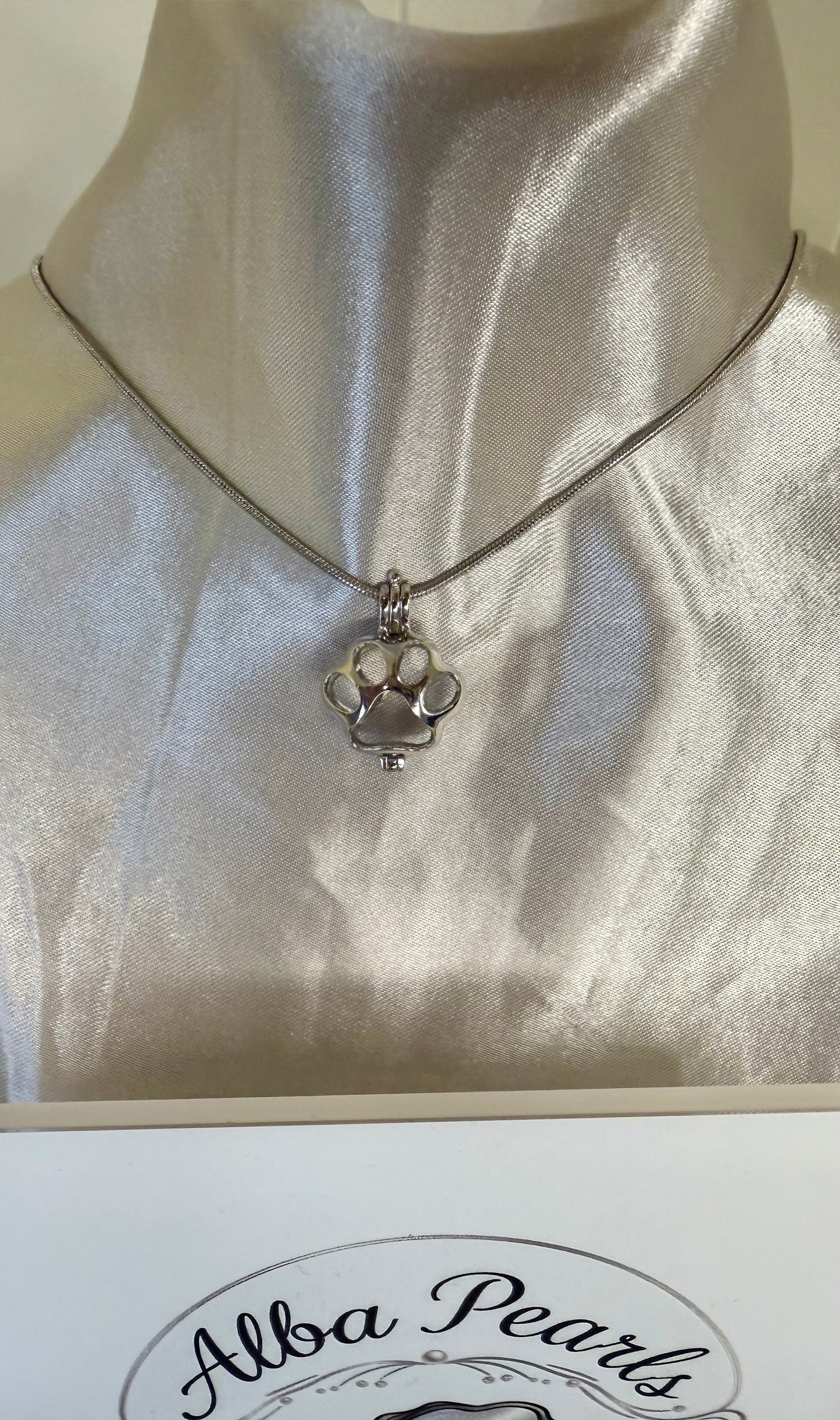 Paw Print Cage Pendant - includes single Oyster opening