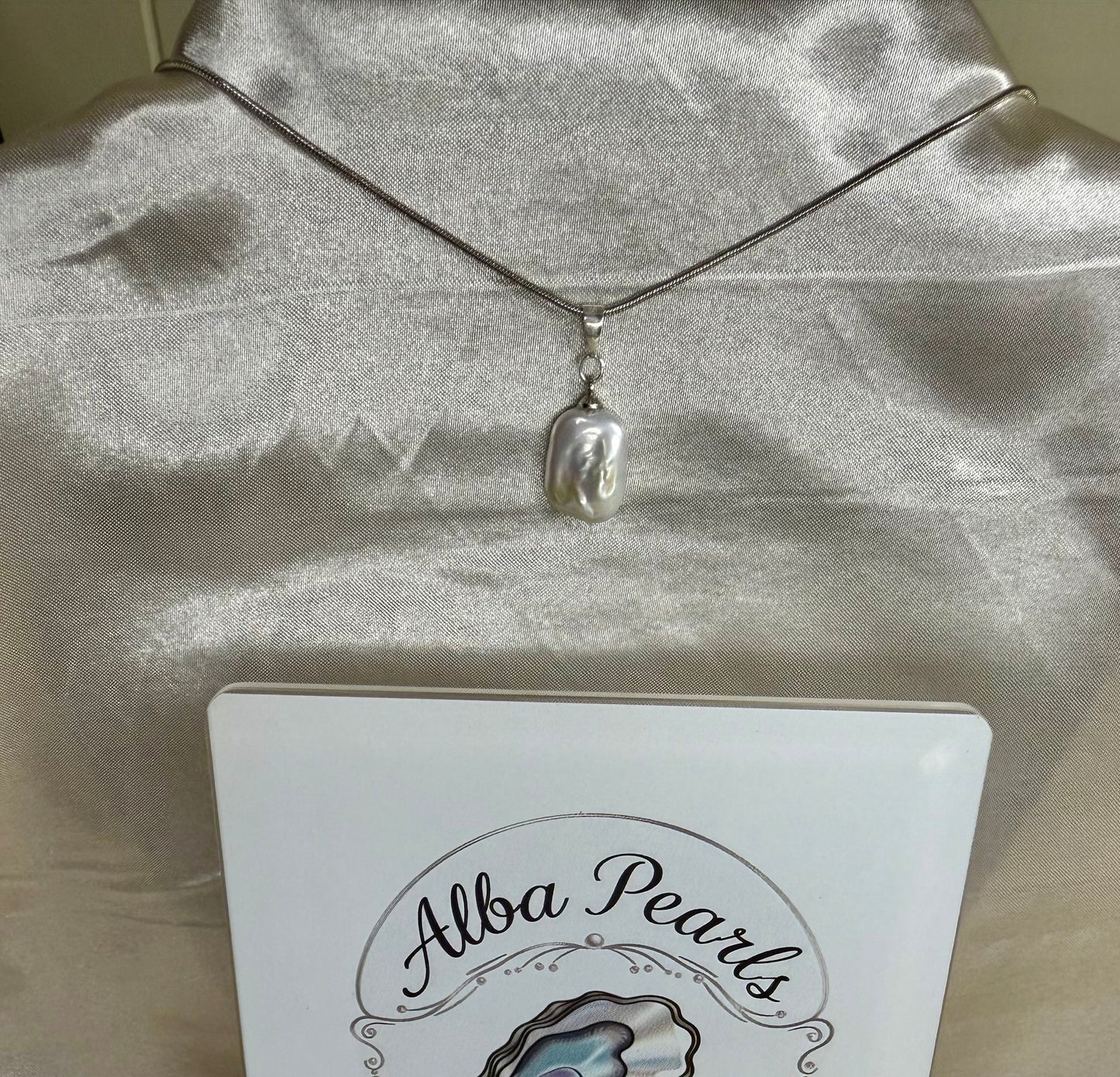 White Baroque Pearl Drop Pendant
