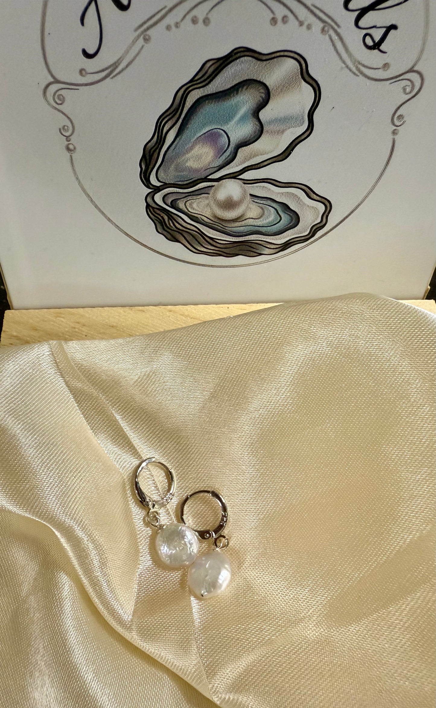 White Baroque Pearl Drop Huggie Earrings