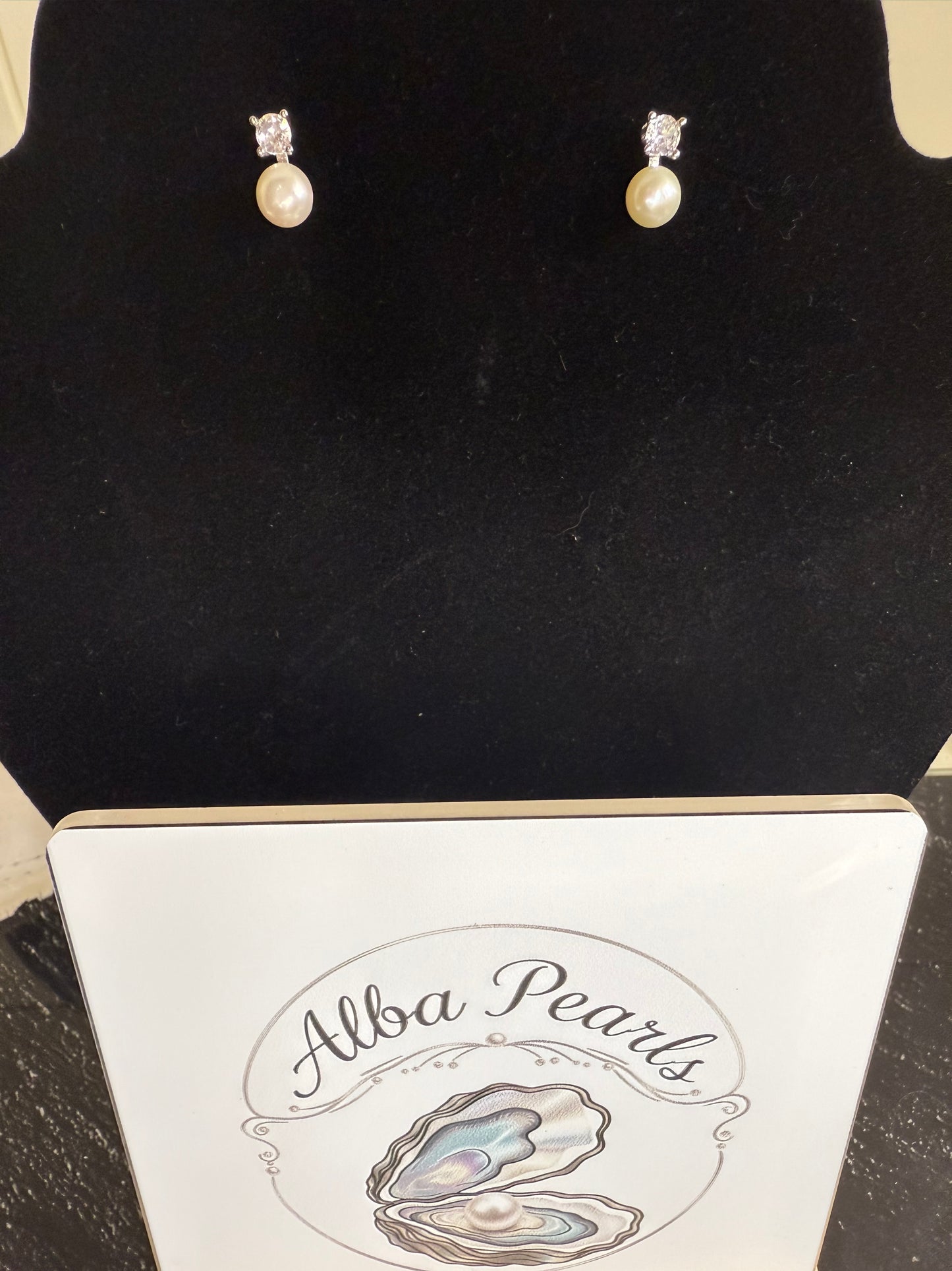White Pearl Stud Earrings
