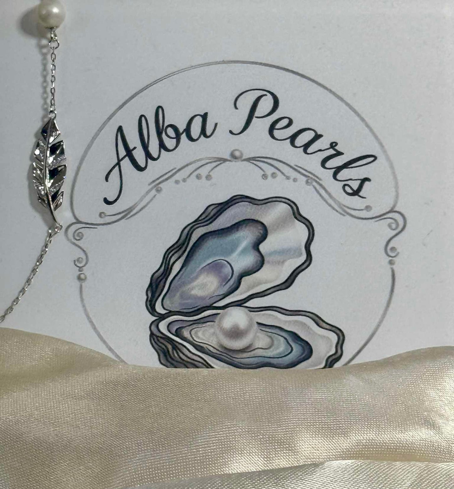 Feather Bracelet — White Pearl