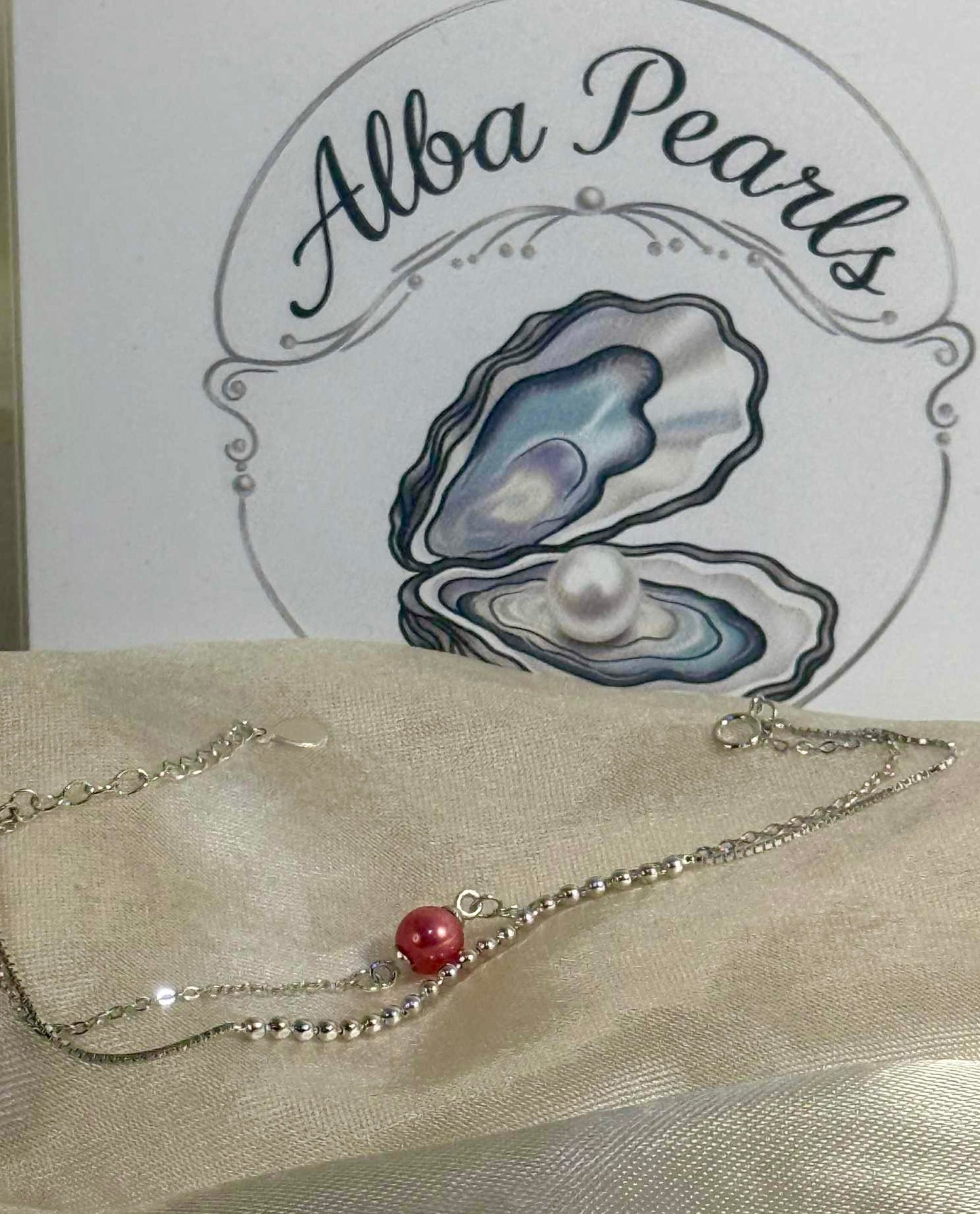 Double-Chain Bracelet — Pink Pearl