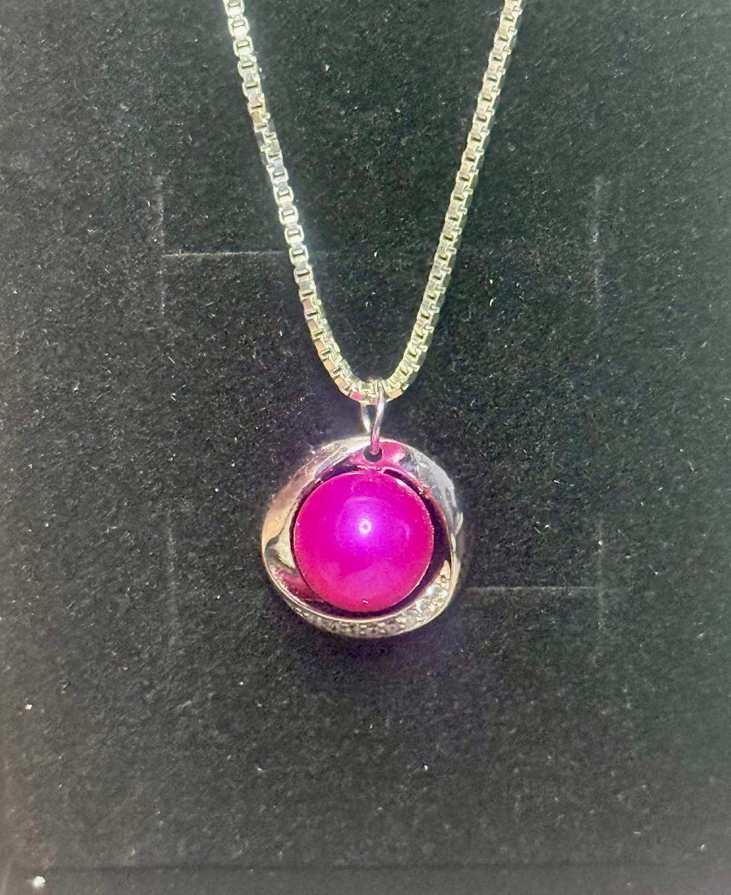 Simple Pendant Necklace – Pink Pearl