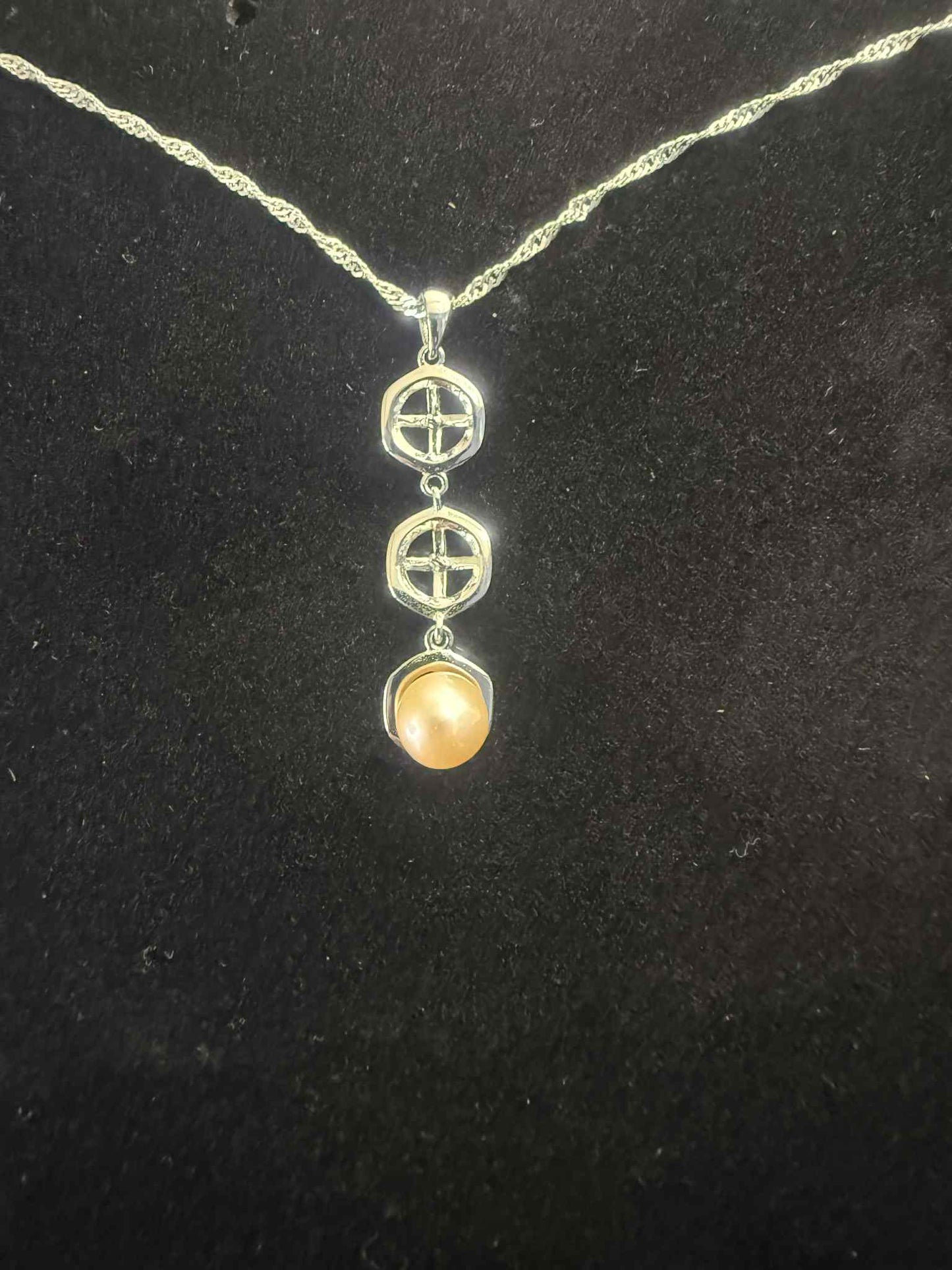 Natural Freshwater Pearl Triple Pendant Necklace- Includes single Oyster opening