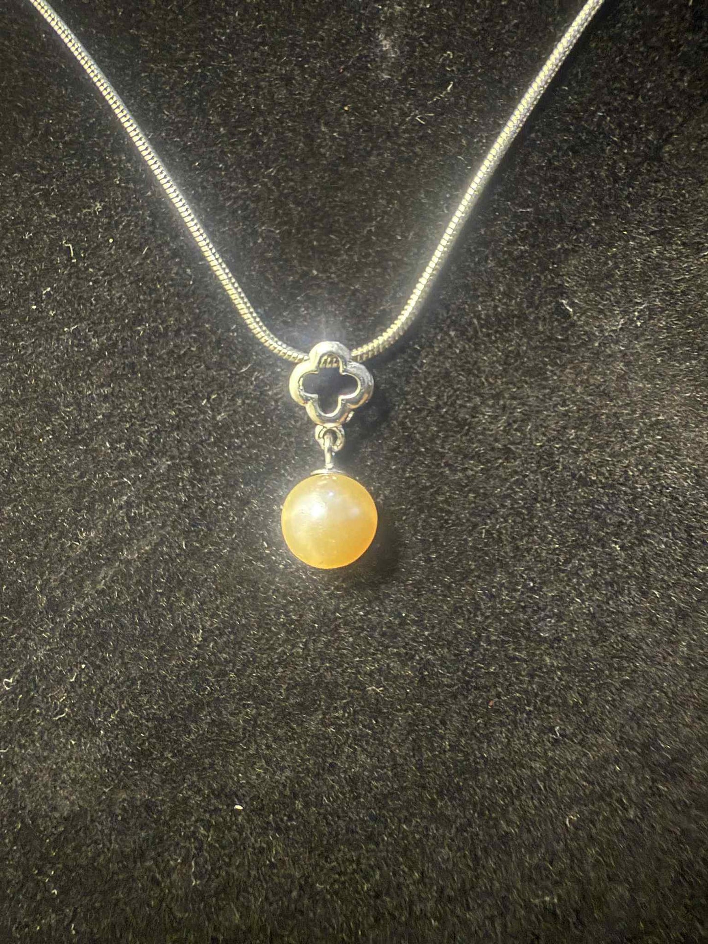 Natural Freshwater Pearl Clover Pendant Necklace- Includes single Oyster opening