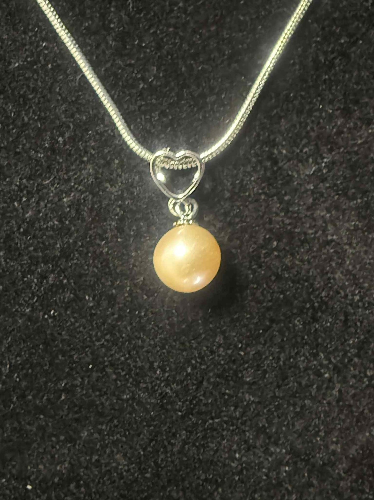 Natural Freshwater Pearl Heart Pendant Necklace- Includes single Oyster opening