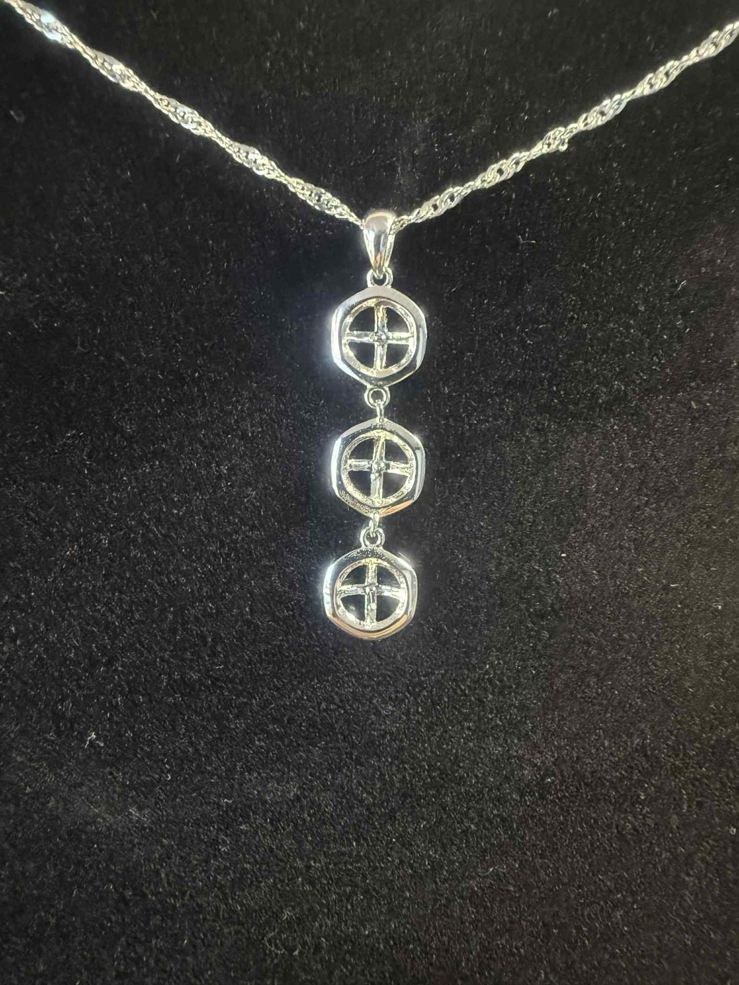 Natural Freshwater Pearl Triple Pendant Necklace- Includes single Oyster opening