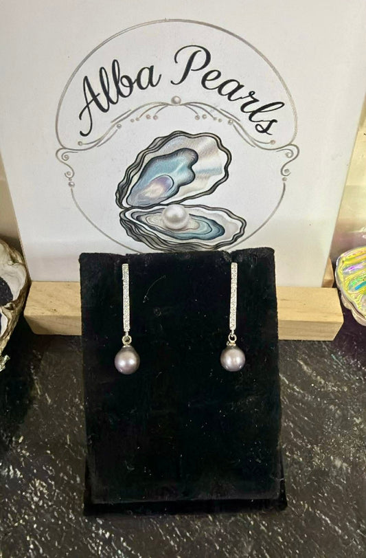 Drop Cubic Zirconia Earrings - includes twin Oyster Opening