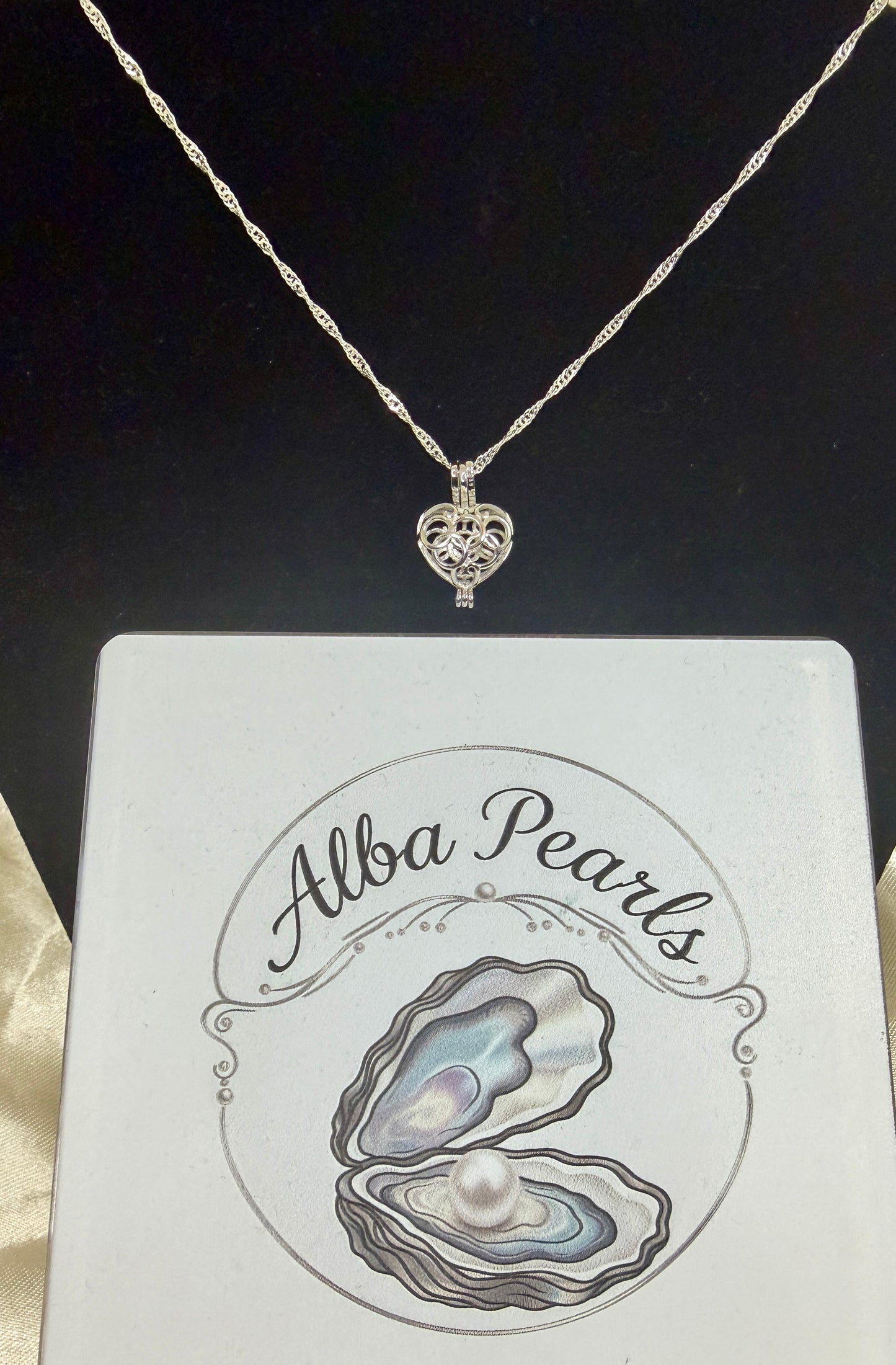 Heart Cage Pendant - includes single Oyster Opening