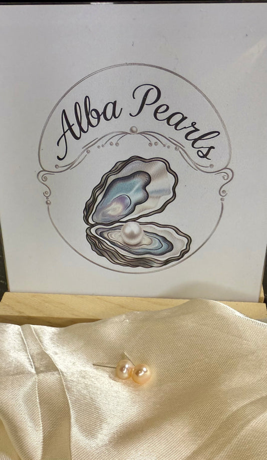 Pearl Stud Earrings- Peach, White or Lavender