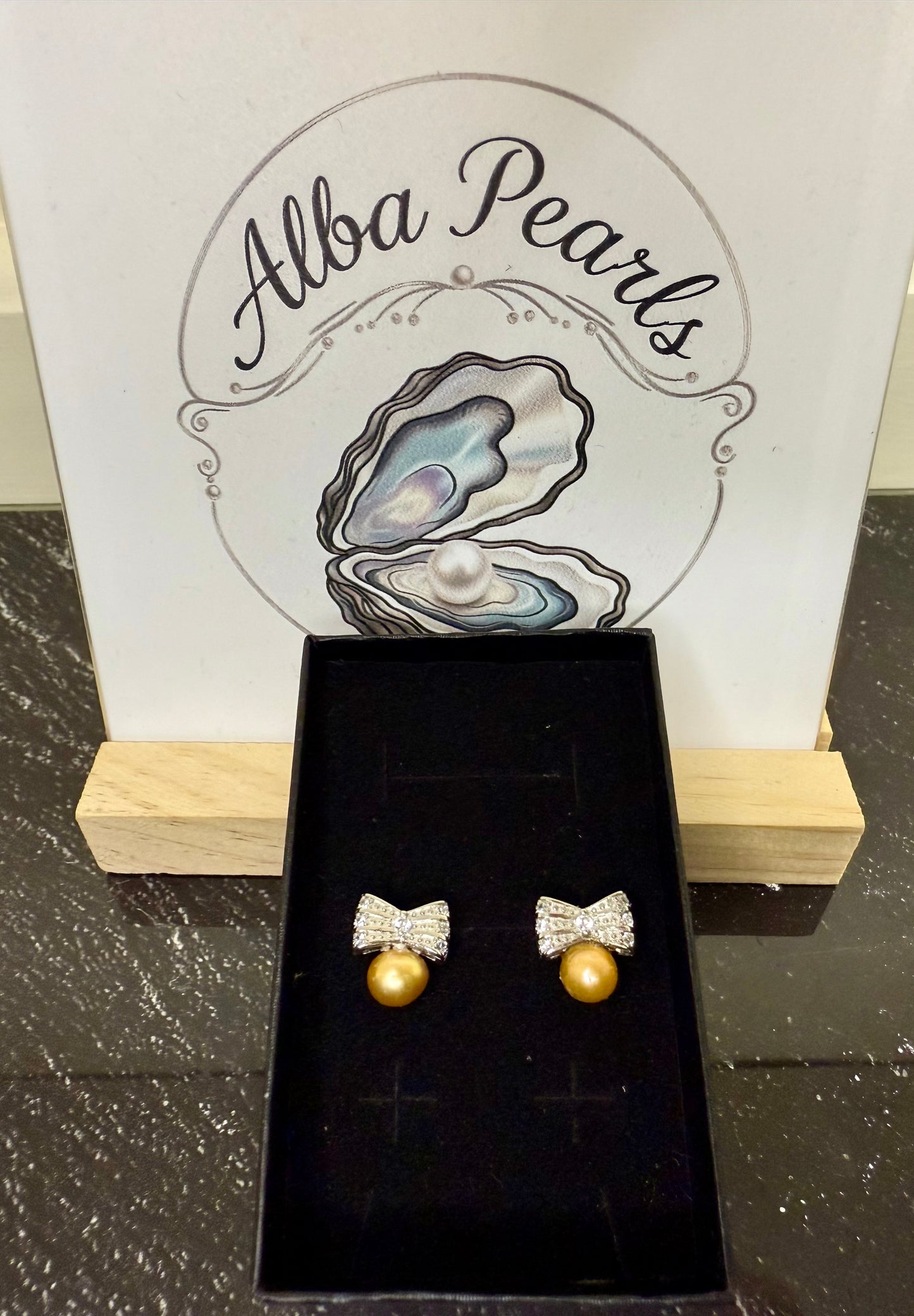 Bow Stud Earrings - Includes twin oyster opening