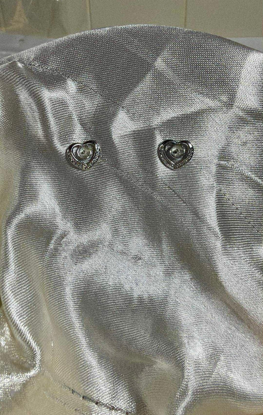 Heart Stud Earrings - includes Twin Oyster Opening