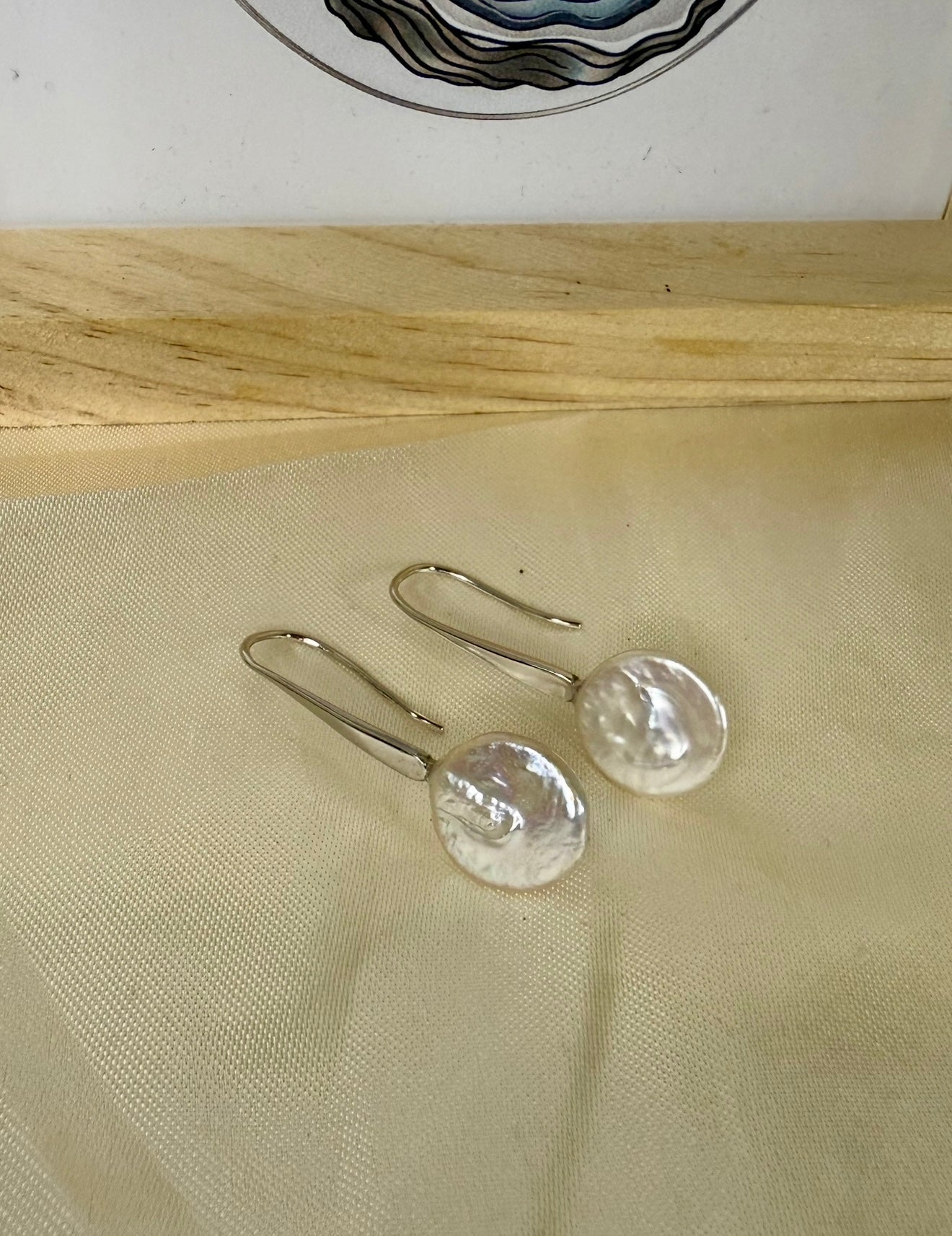 White Baroque Drop Earrings