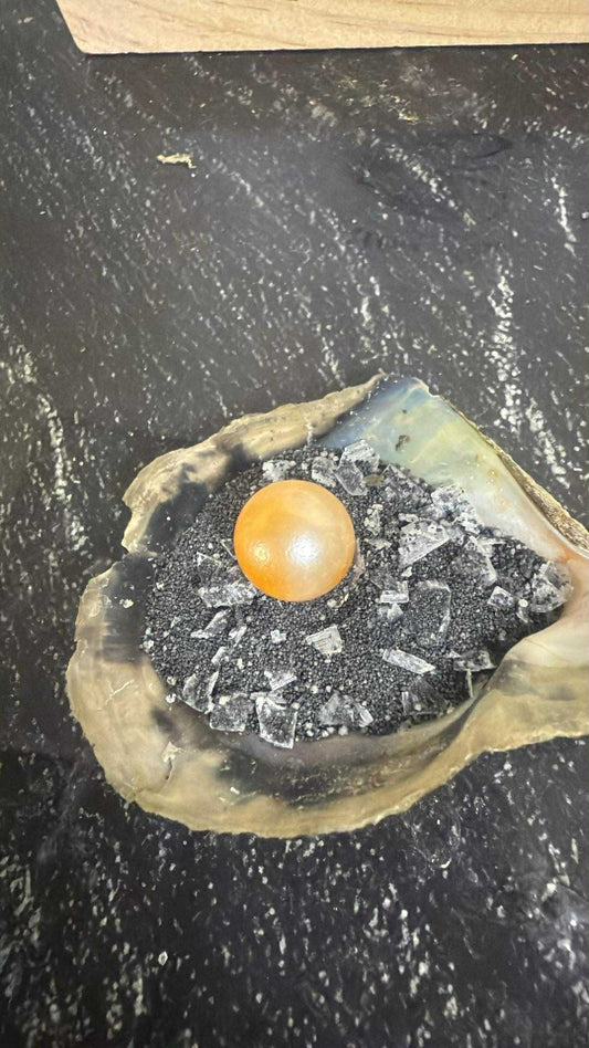 Light Orange & White Wonky Edison Freshwater Pearl