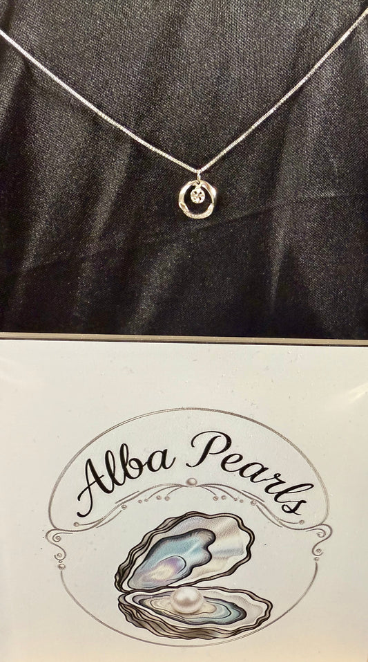 Natural Freshwater Pearl Pendant Necklace- Includes single Oyster opening