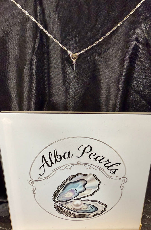 Natural Freshwater Pearl Heart Pendant Necklace- Includes single Oyster opening