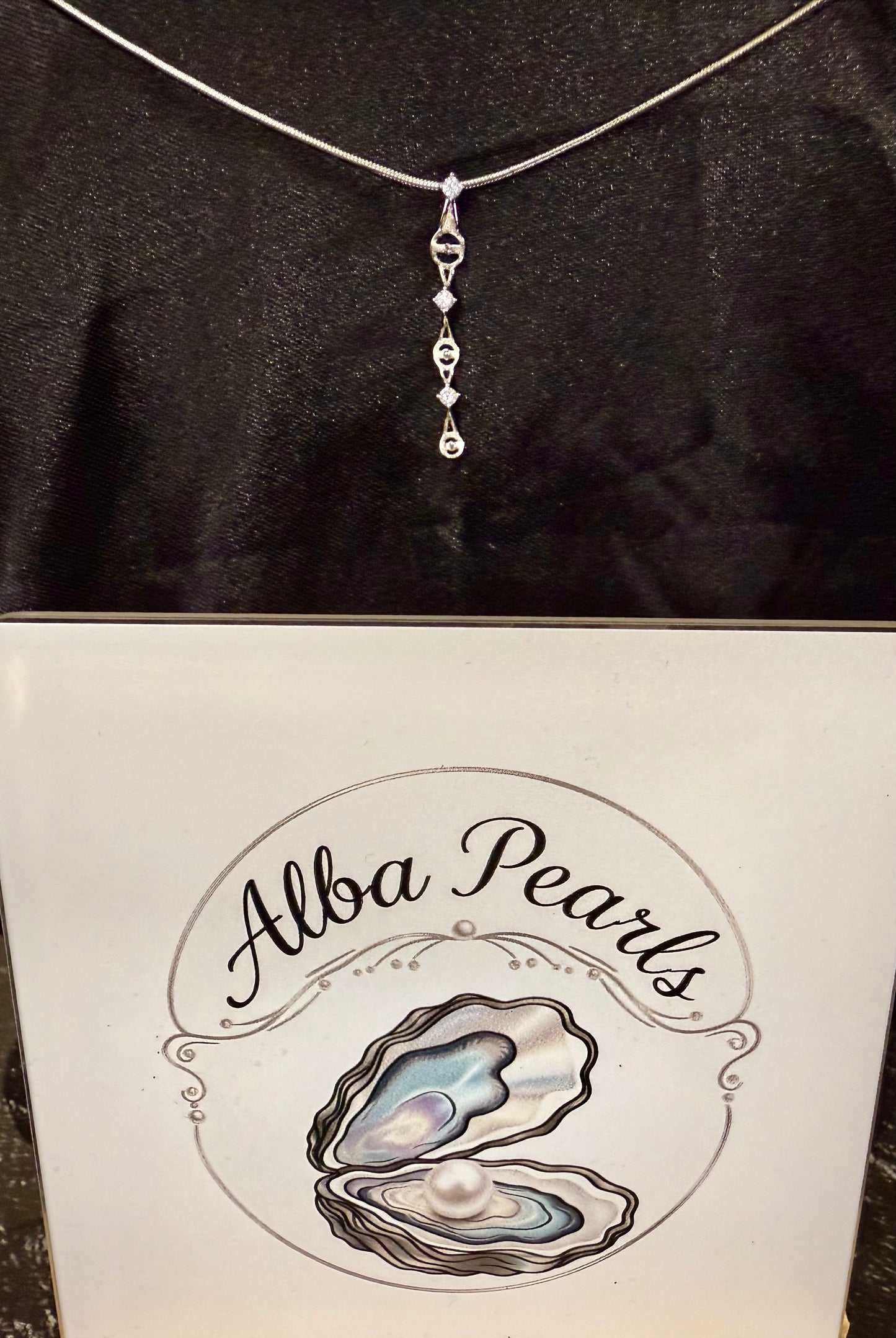 Triple Pearl Pendant Necklace- Includes triple Oyster opening