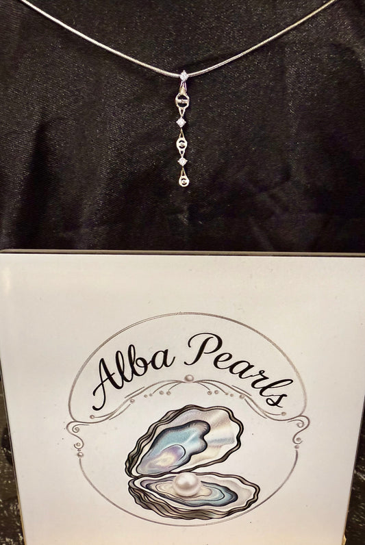 Triple Pearl Pendant Necklace- Includes triple Oyster opening