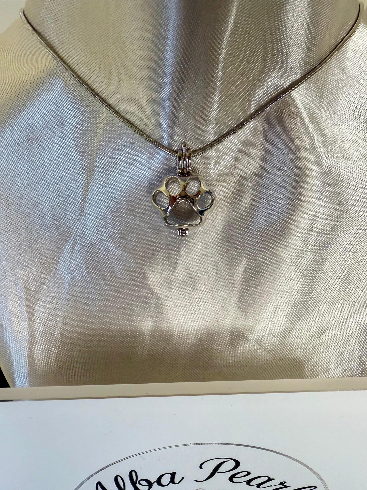 Paw Print Cage Pendant - includes single Oyster opening