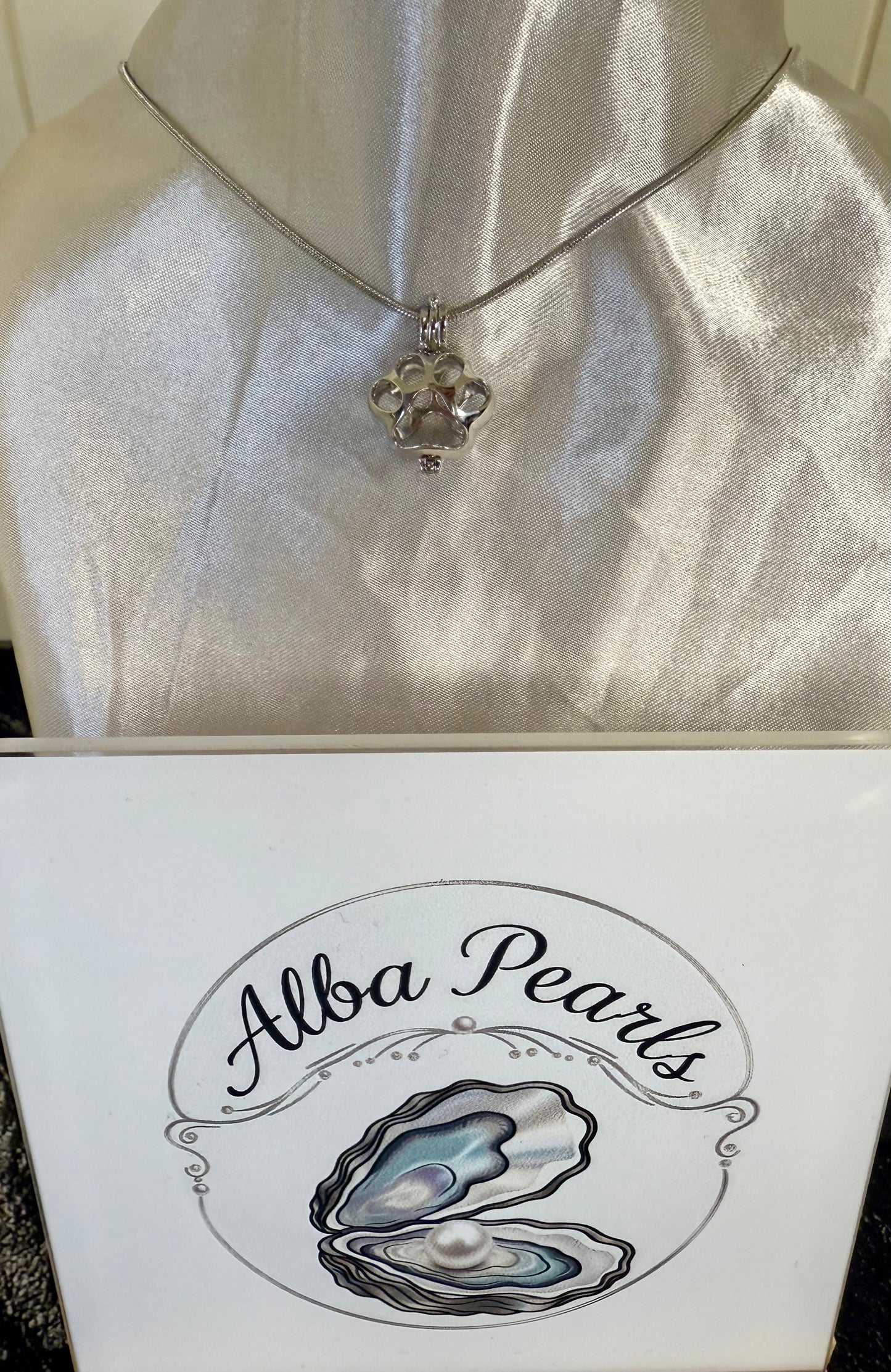 Paw Print Cage Pendant - includes single Oyster opening