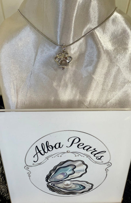 Paw Print Cage Pendant - includes single Oyster opening