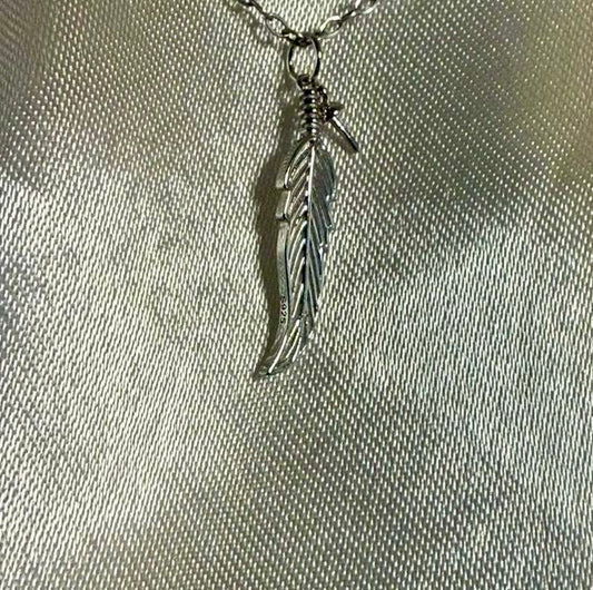 Freshwater Pearl Feather Pendant - includes single Oyster opening
