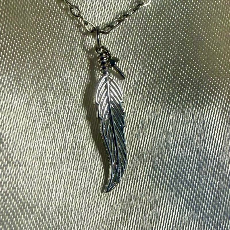Freshwater Pearl Feather Pendant - includes single Oyster opening