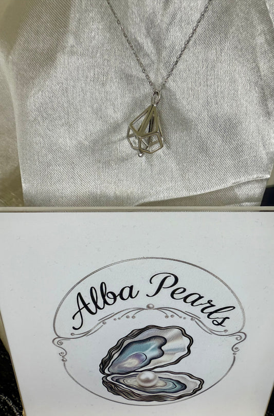 Small Diamond Cage Pendant - Includes single oyster opening