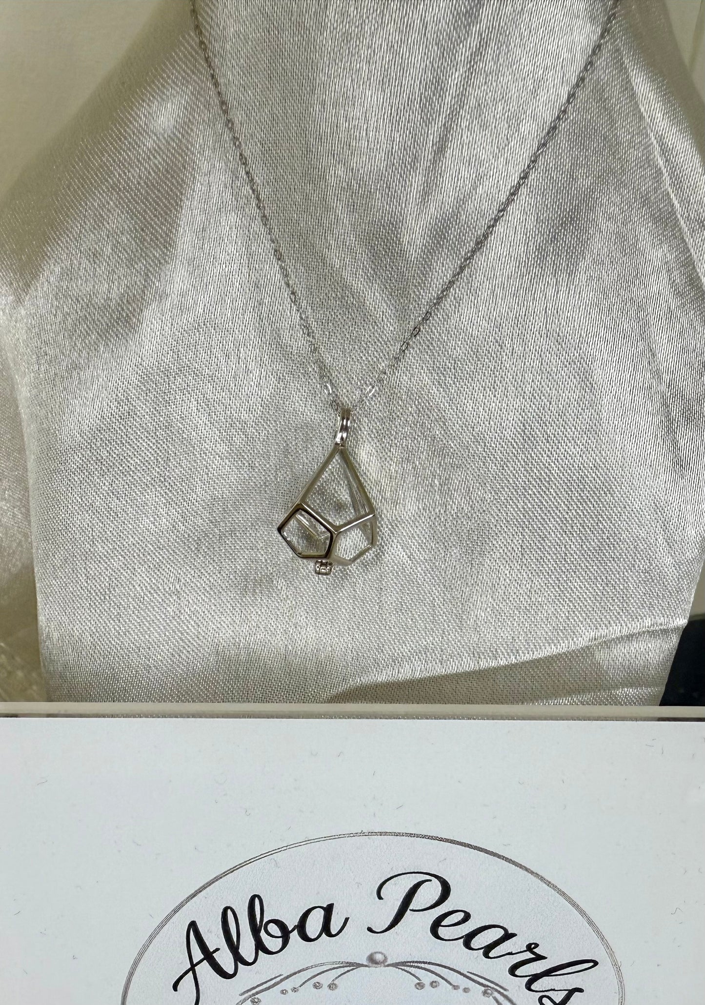 Small Diamond Cage Pendant - Includes single oyster opening