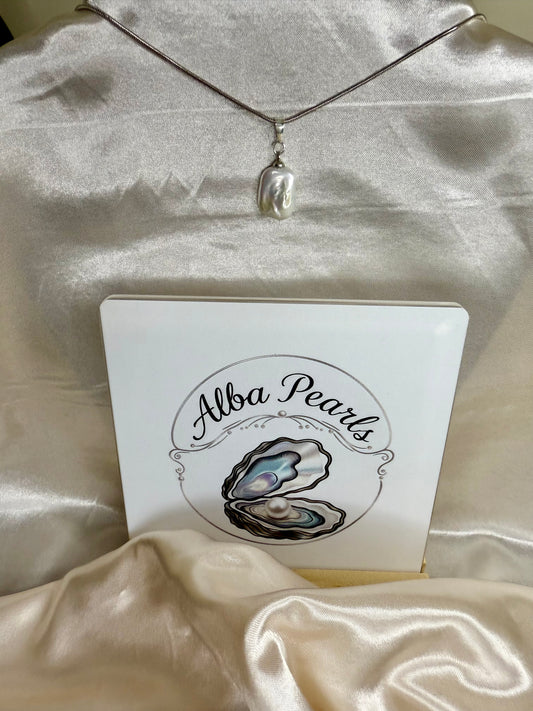 White Baroque Pearl Drop Pendant