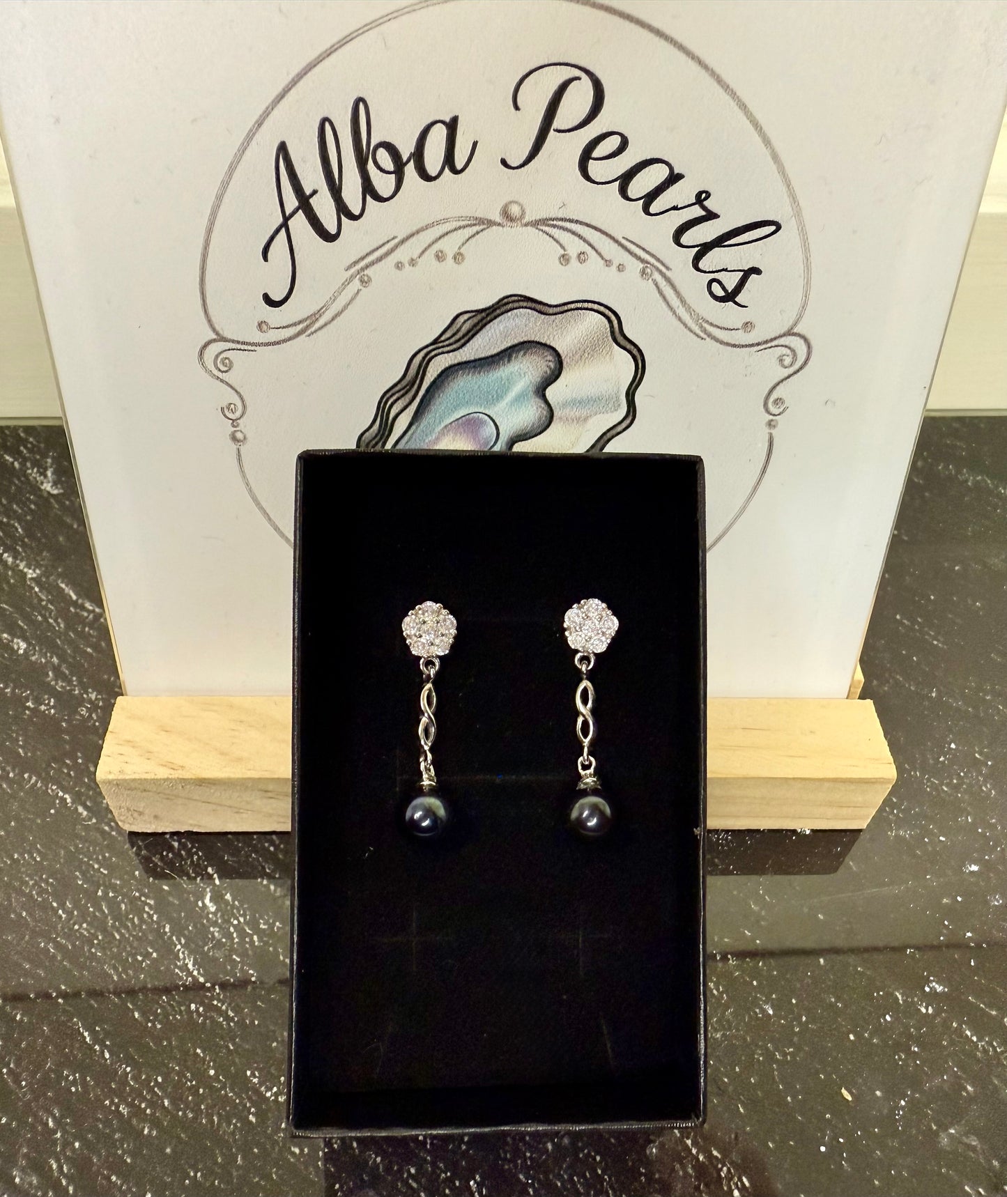 Twist Drop Earrings — Dark Blue