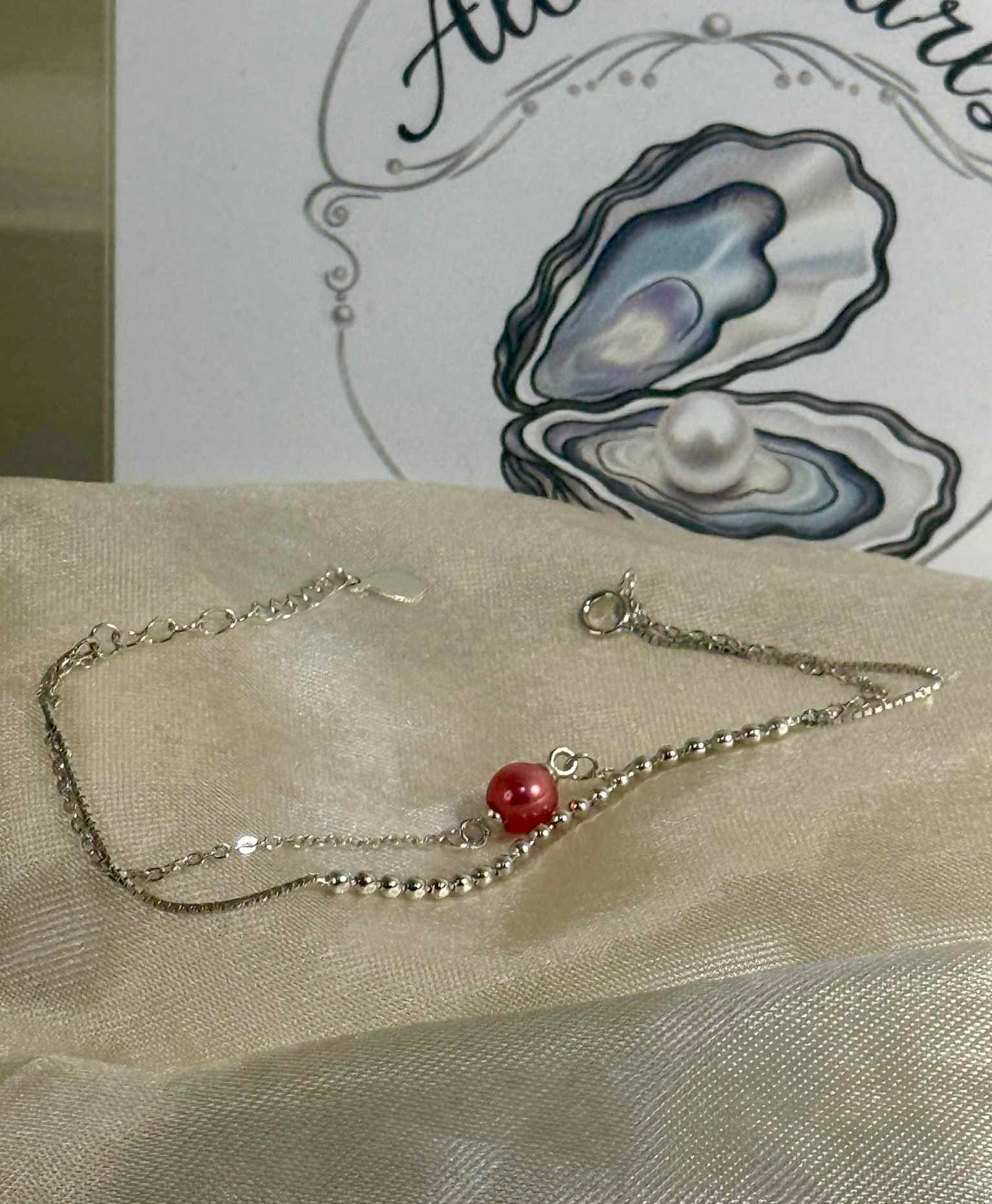 Double-Chain Bracelet — Pink Pearl