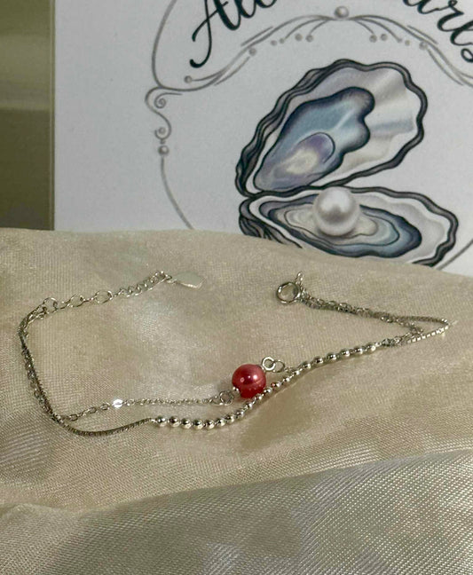 Double-Chain Bracelet — Pink Pearl