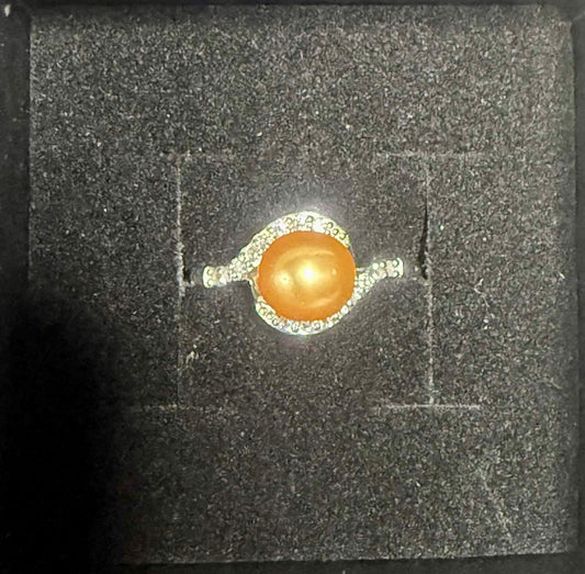 Swirl Ring - Orange Pearl