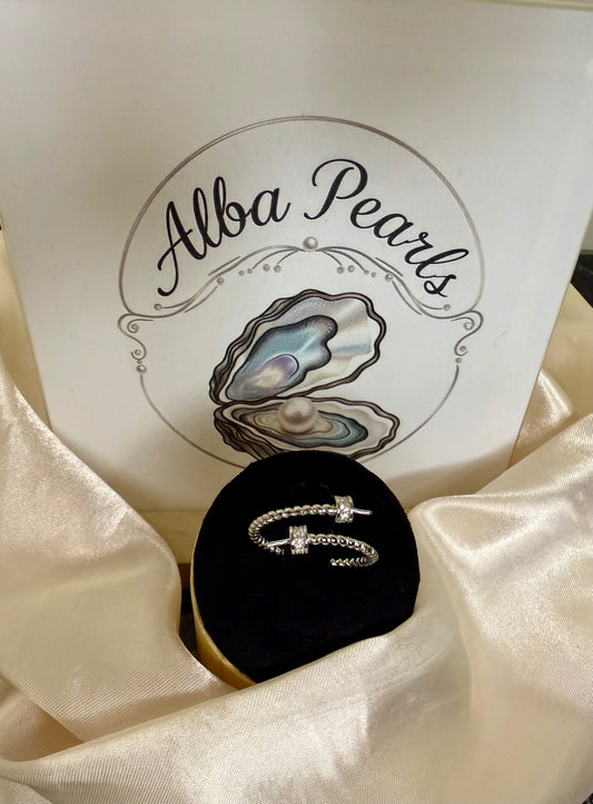 Twin Pearl Twist Ring - Includes twin oyster opening